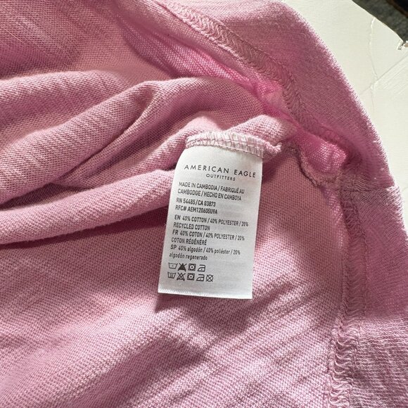 American Eagle Babydoll T-Shirt Pink-ish Purple Size Small Oversized - Picture 3 of 9